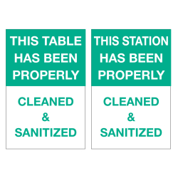 Table/Station is Cleaned & Sanitized