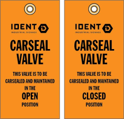 Carseal Valve tags