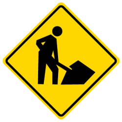 Workers Present Traffic Sign